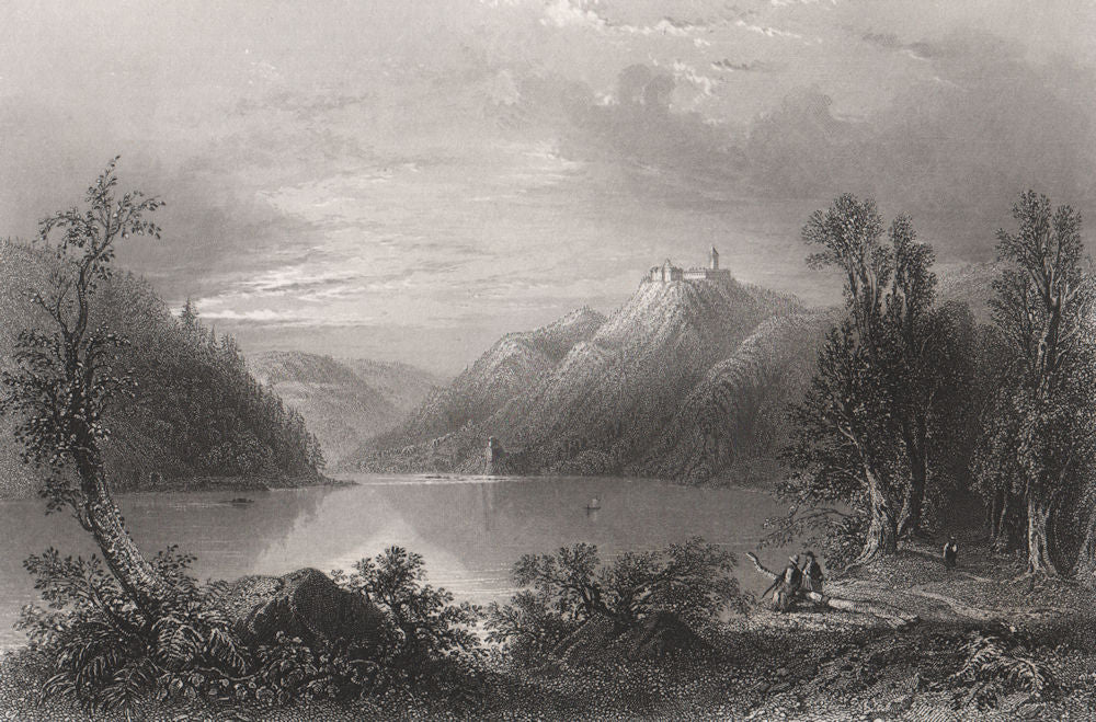 Schloss Neuhaus an der Donau, Austria. Castle. Danube. BARTLETT 1840 old print